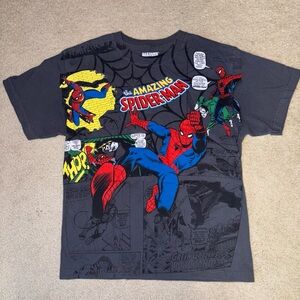 The Amazing Spider-Man Marvel Comics 2011 Adult XL Gray AOP Shirt Y2K